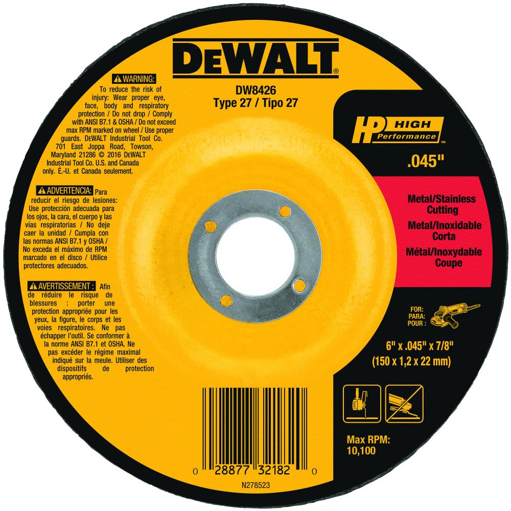 6in x .045in x 7/8in Metal Cutting Wheel
