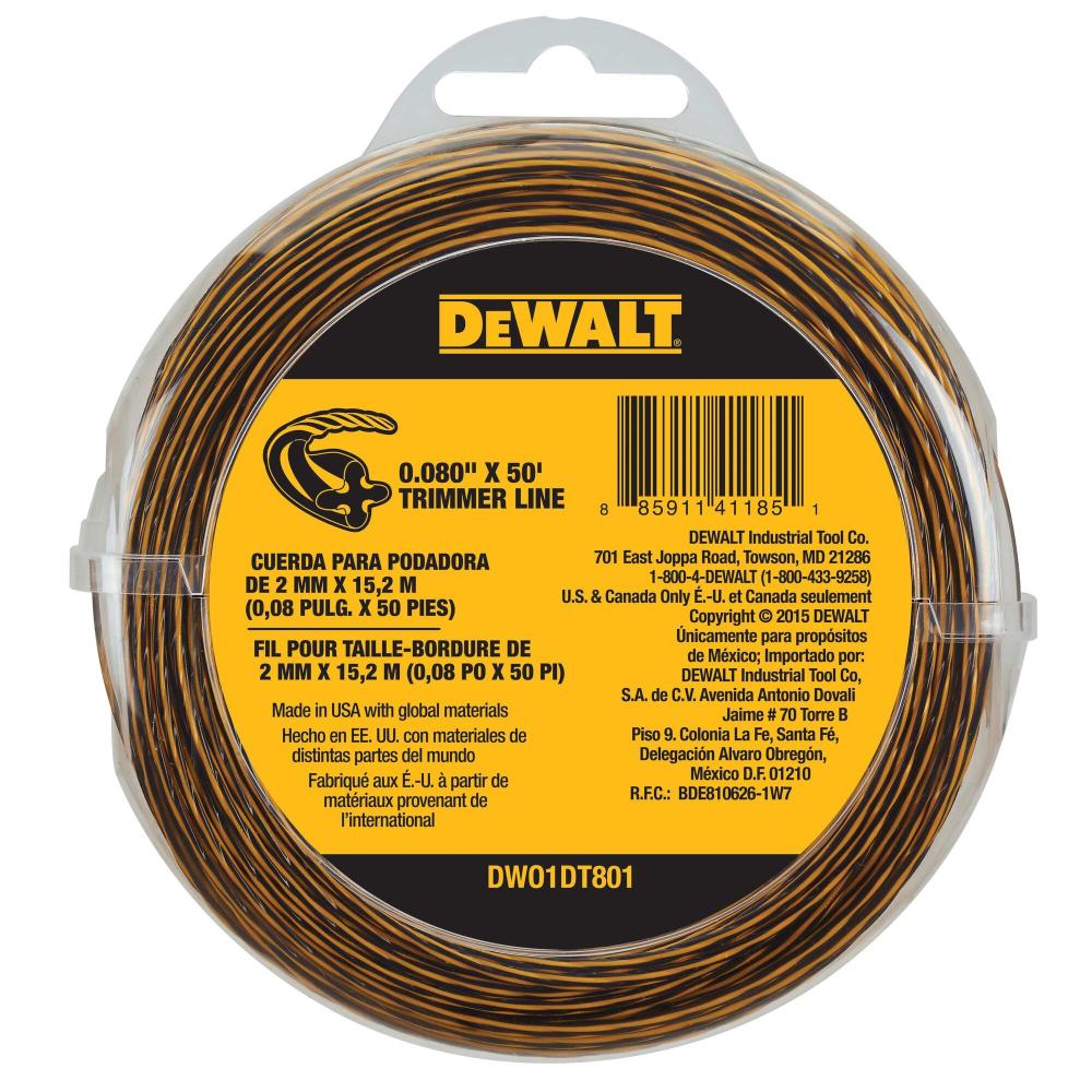 DEWALT TRIMMER LINE 0.080IN X 50FT