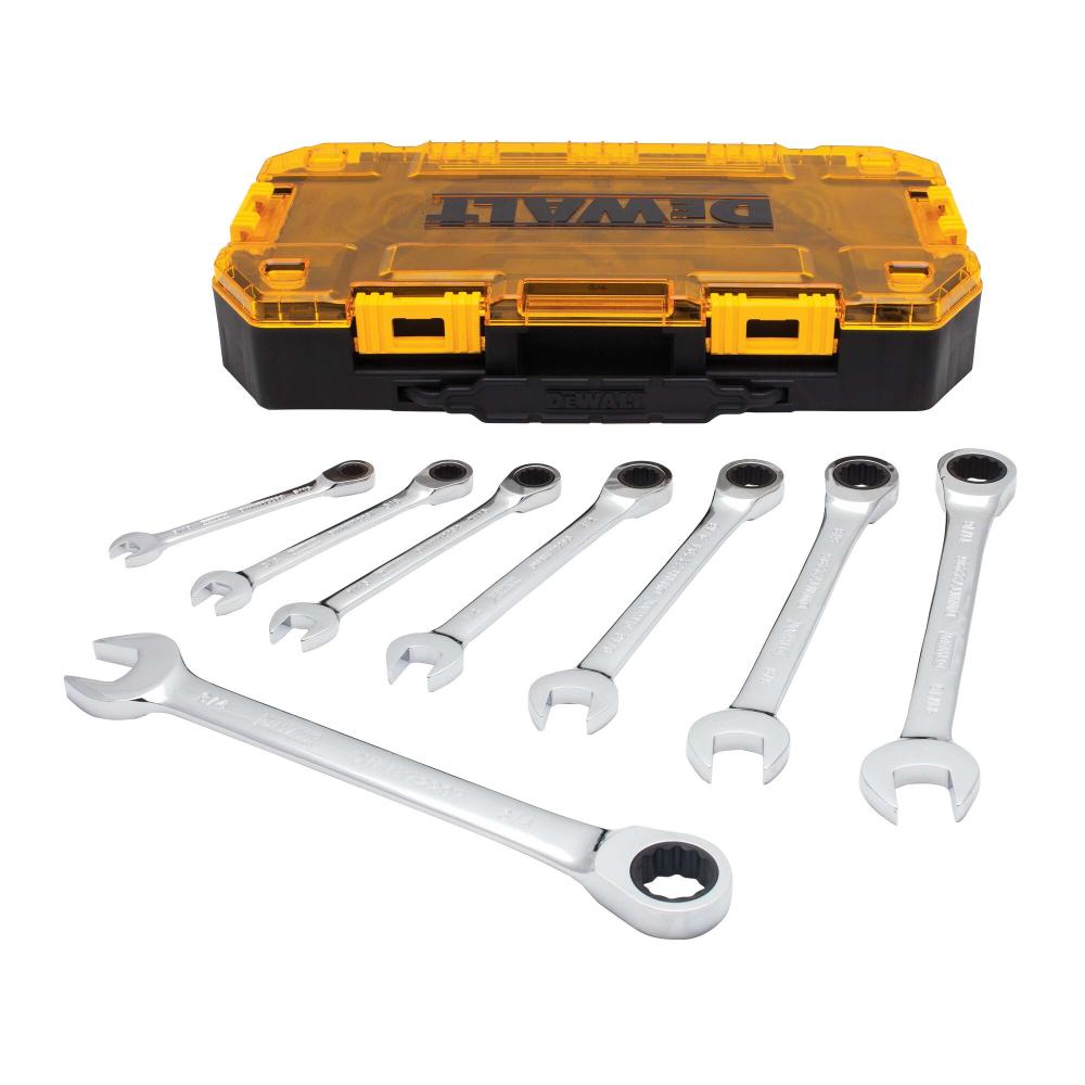 TOUGH BOX 8PC SAE RAT. COMBO. WRENCH SET
